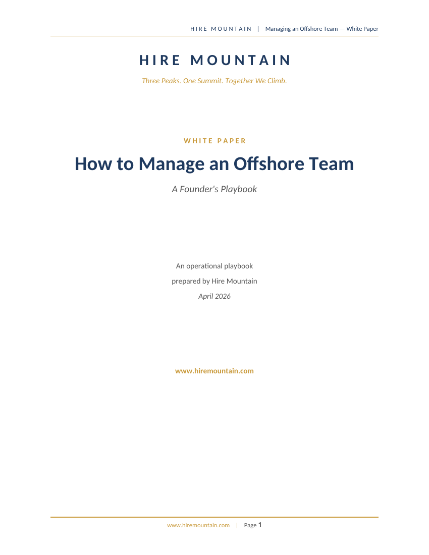 How to Manage an Offshore Team — White Paper Cover