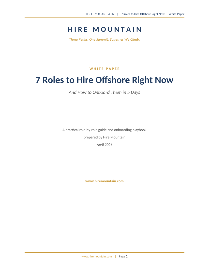 7 Roles to Hire Offshore — White Paper Cover